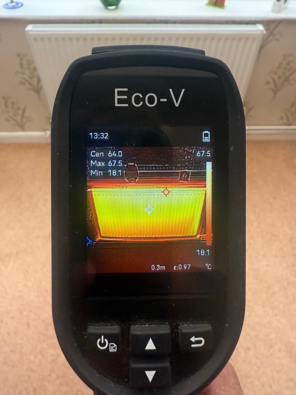 Thermal camera verification of newly installed radiator heating evenly