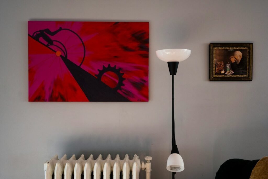 Contemporary room with radiator illustrating heating services